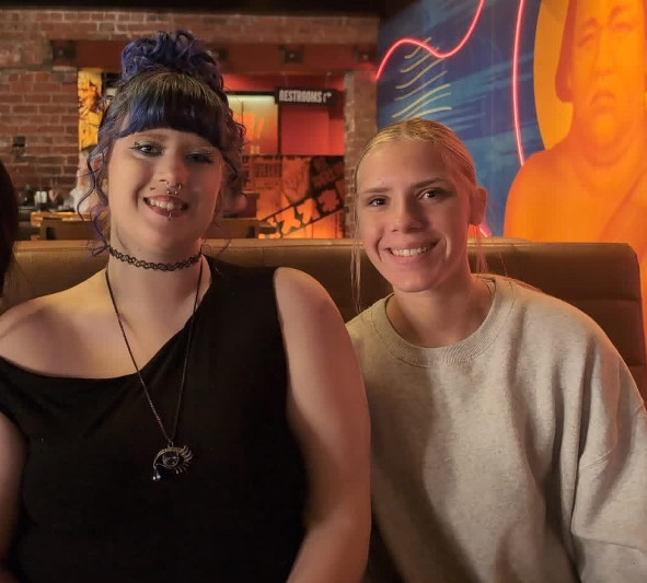 Kat Kennedy with their sister Malena Boesen who are featured in the story